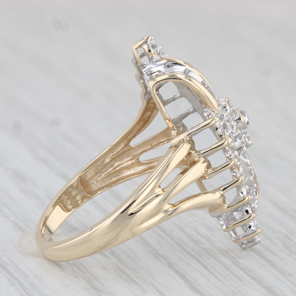 Gray 0.22ctw Diamond Cluster Ring 10k Yellow Gold Size 7.5 Cocktail