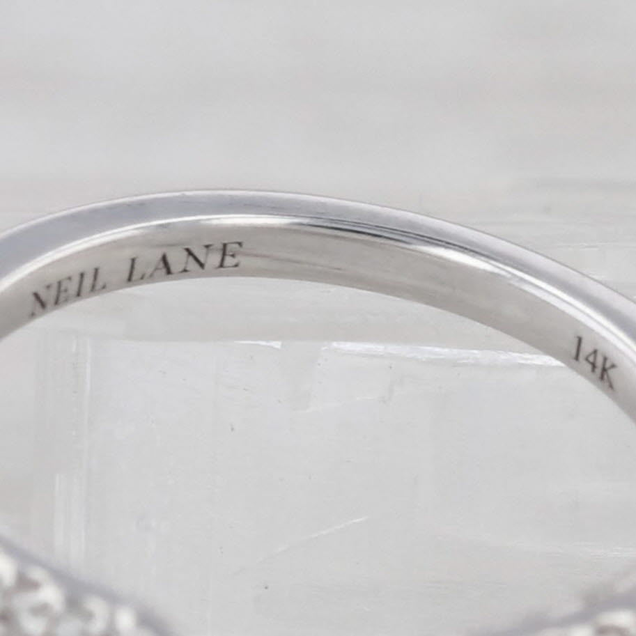 Neil Lane Diamond Pear Halo Engagement Ring Wedding Band Bridal 14k White Gold