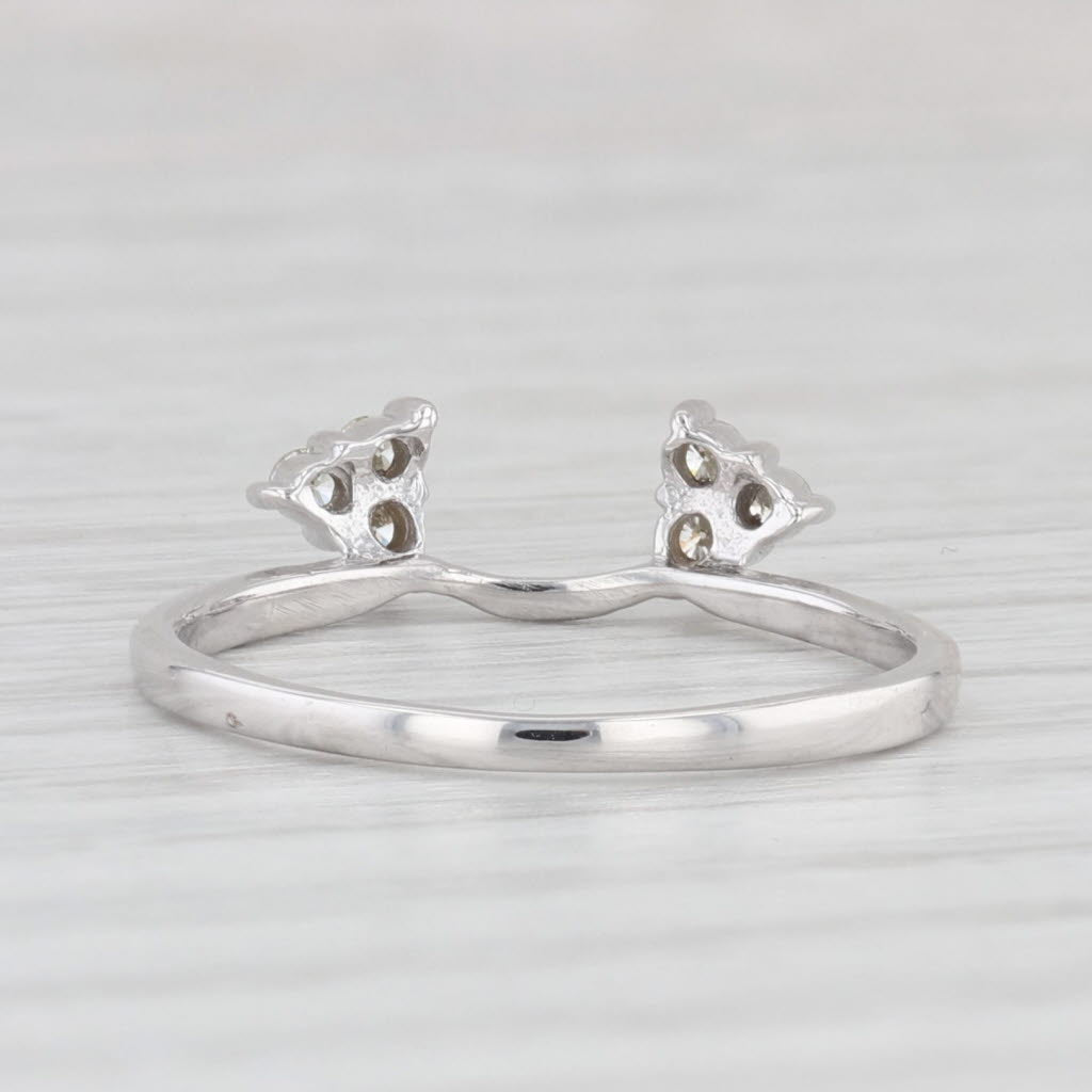 Light Gray 0.12ctw Diamond Ring Guard Enhancer 14k White Gold Size 5.75 Wedding Band Bridal