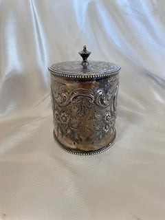 Engraved Ornate Tea Caddy Lion Unicorn Crest Sterling Silver Aldridge Green 1782