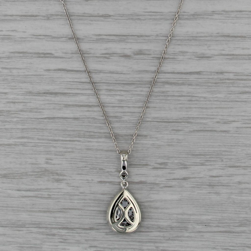 Neil Lane 0.43ctw Diamond Halo Teardrop Pendant Necklace 14k White Gold 22.25"