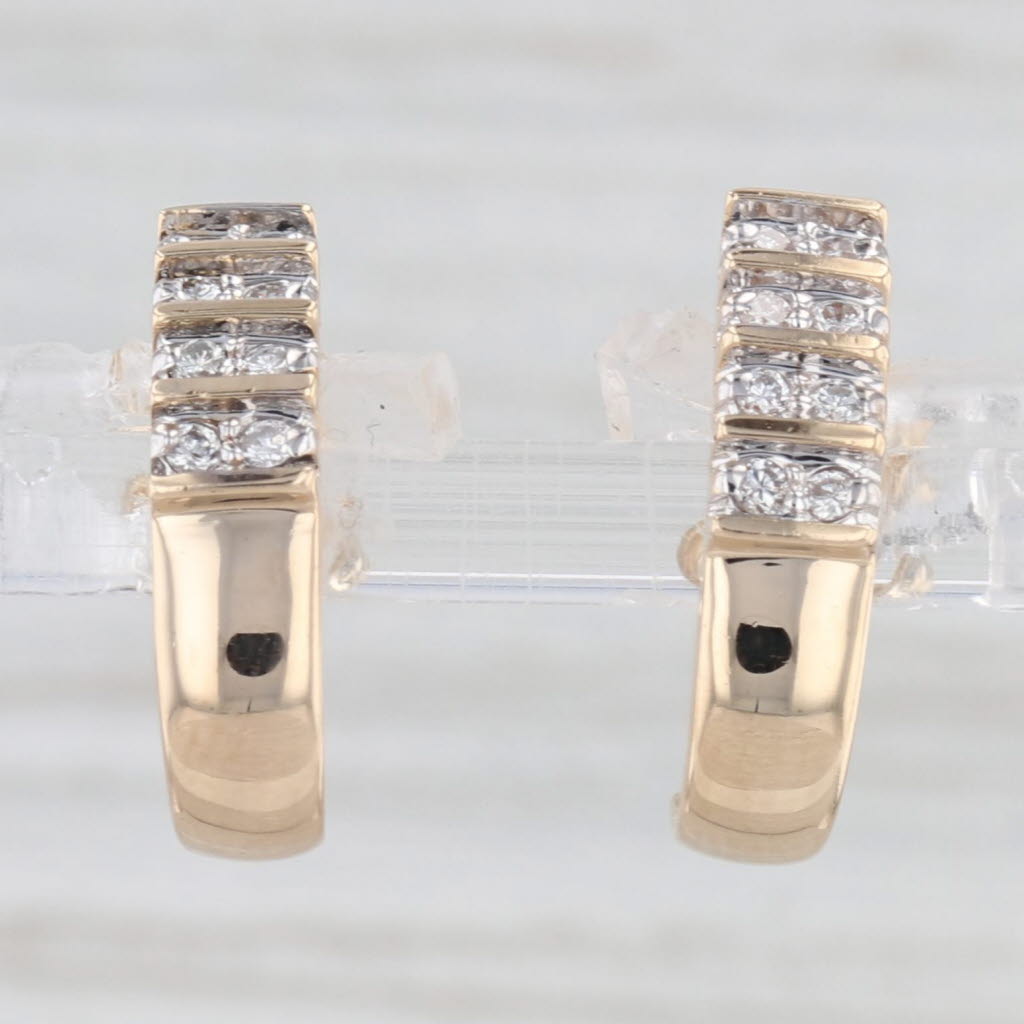 Light Gray 0.23ctw Diamond J-Hook Earrings 14k Yellow Gold Drops
