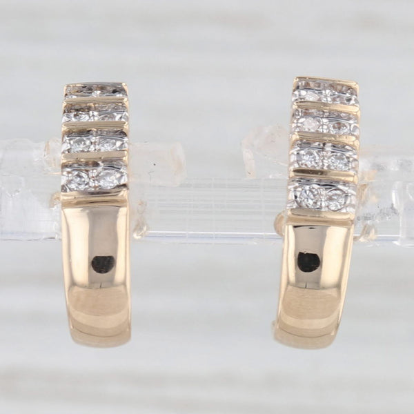 0.23ctw Diamond J-Hook Earrings 14k Yellow Gold Drops