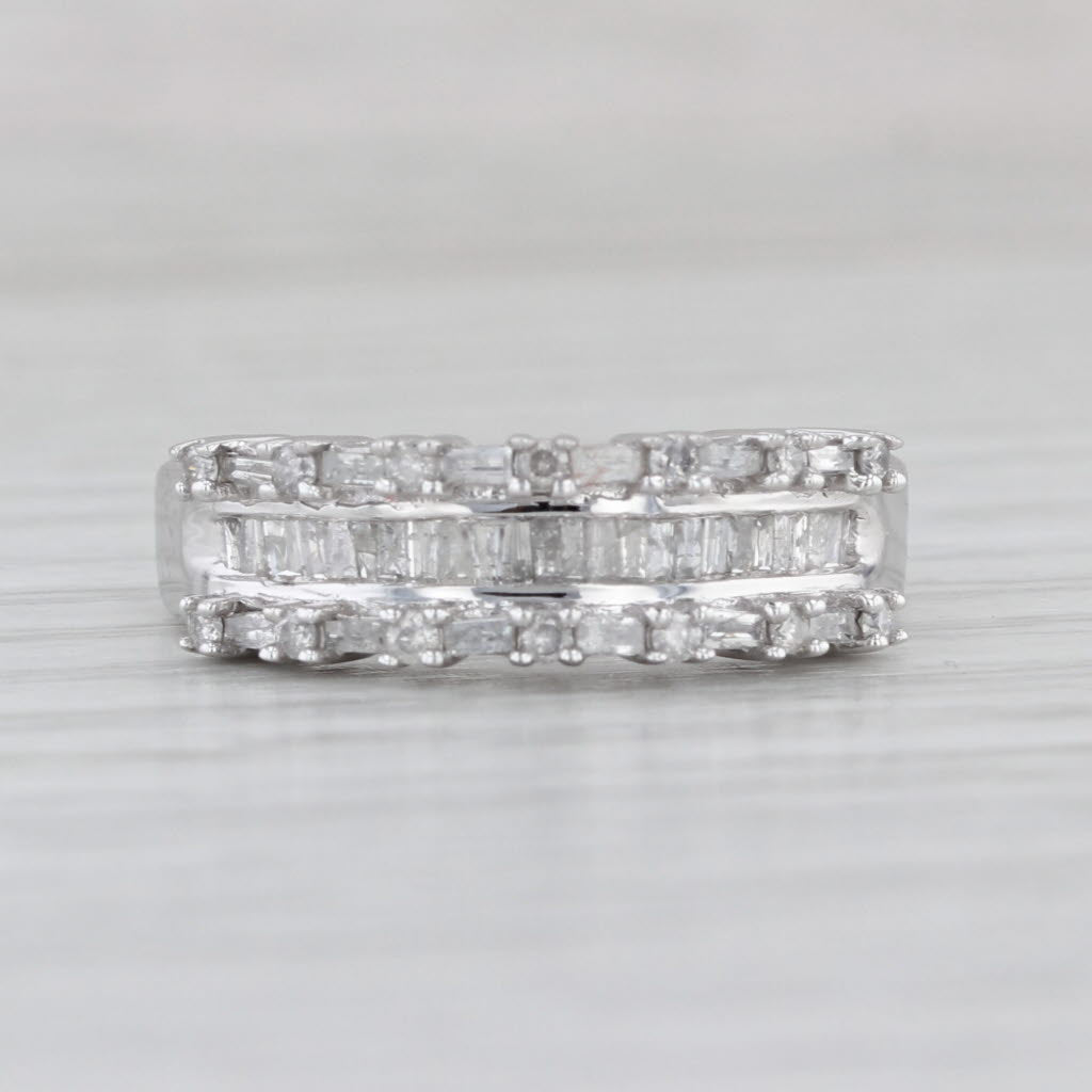 0.50ctw Diamond Ring 10k White Gold Size 7 Bridal Wedding Anniversary Band