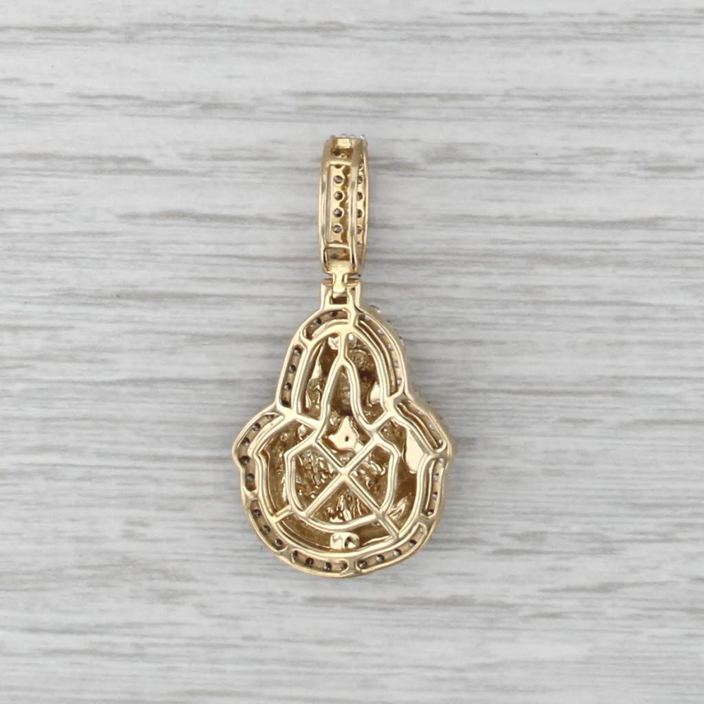 Mother Mary Holding Jesus Pendant 0.83ctw Diamond 10k Gold Engravable Catholic