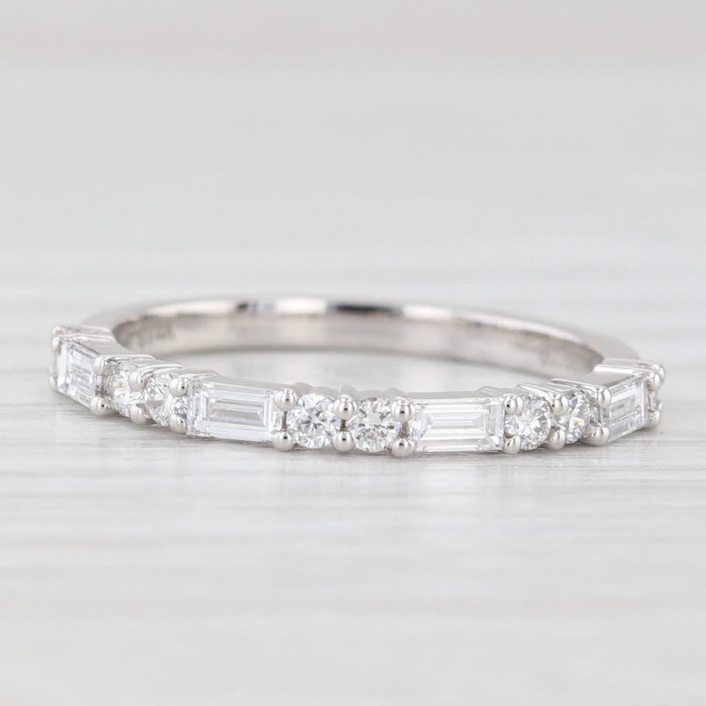 Light Gray New 0.50ctw Lab Grown Diamond Ring Wedding Anniversary Band 14k White Gold S 6.5