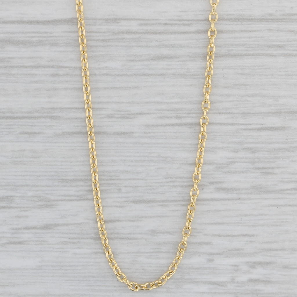 Gray New Adjustable Cable Chain Necklace 14k Yellow Gold 16"-18" 1.5mm