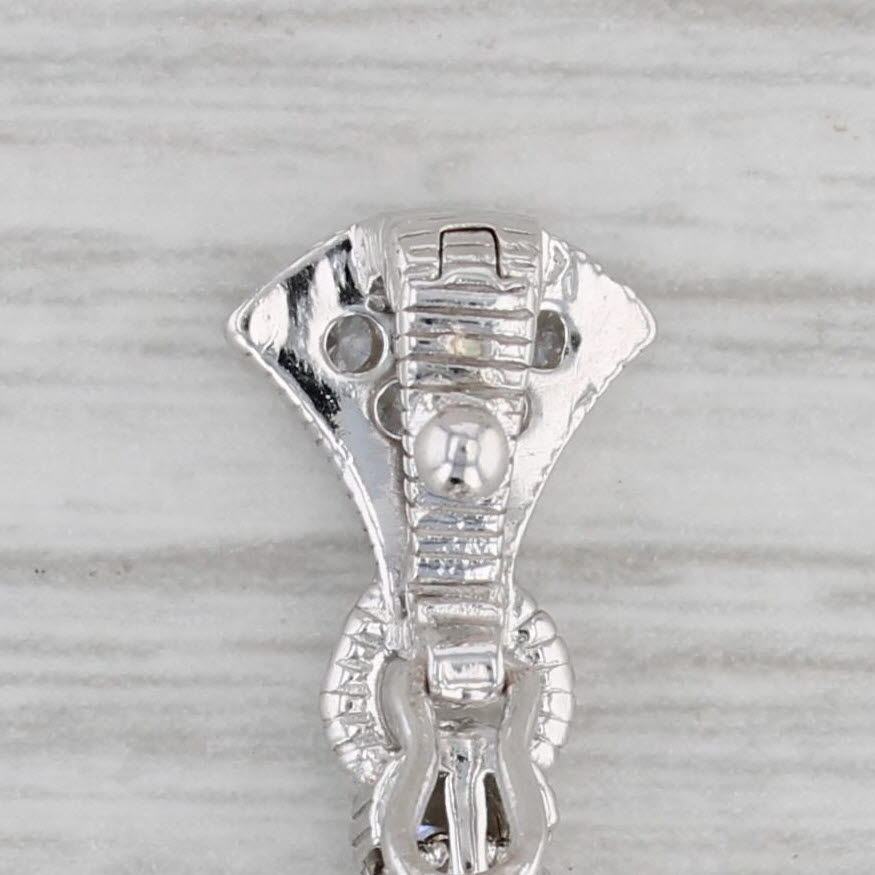 Gray 0.80ctw Cubic Zirconia Drop Pendant Sterling Silver Enhancer Clip Bail