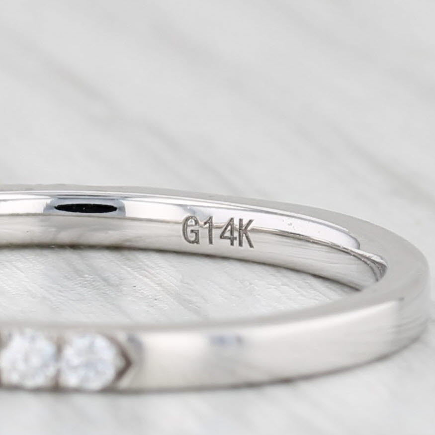 Light Gray New 0.35ctw Diamond Ring 14k White Gold Wedding Band Stackable Size 6.5