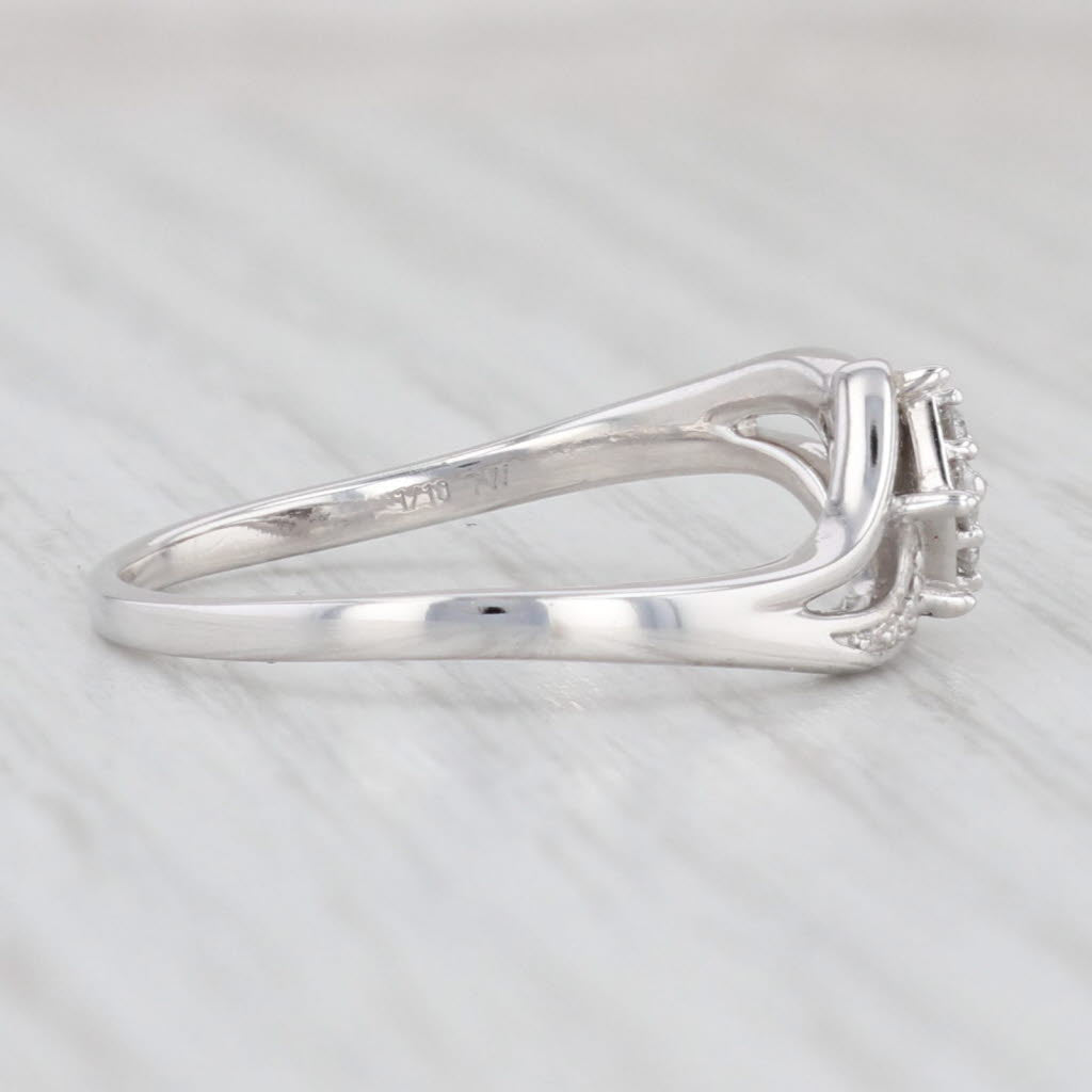 Light Gray Diamond Cluster Ring 10k White Gold Size 9.25 Engagement