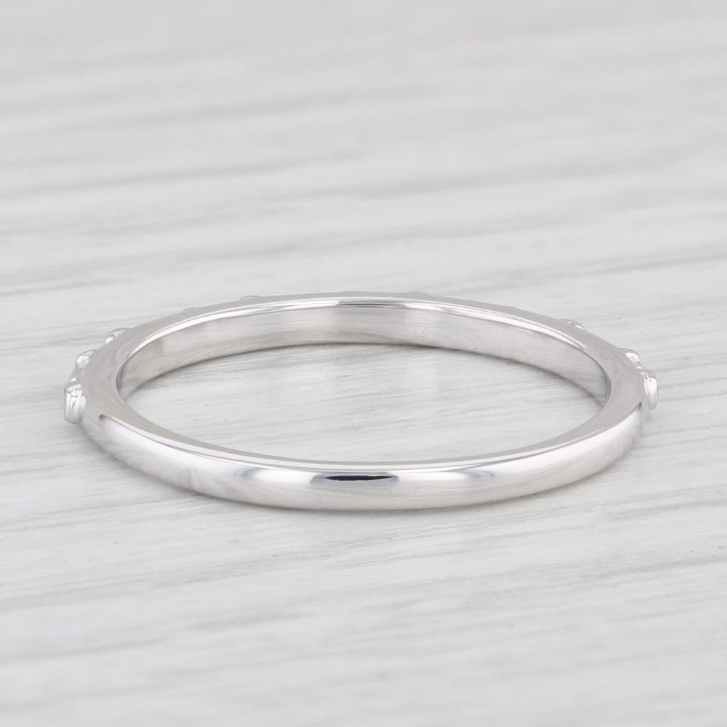 Light Gray New Diamond Stackable Ring 14k White Gold Size 6 Wedding Band