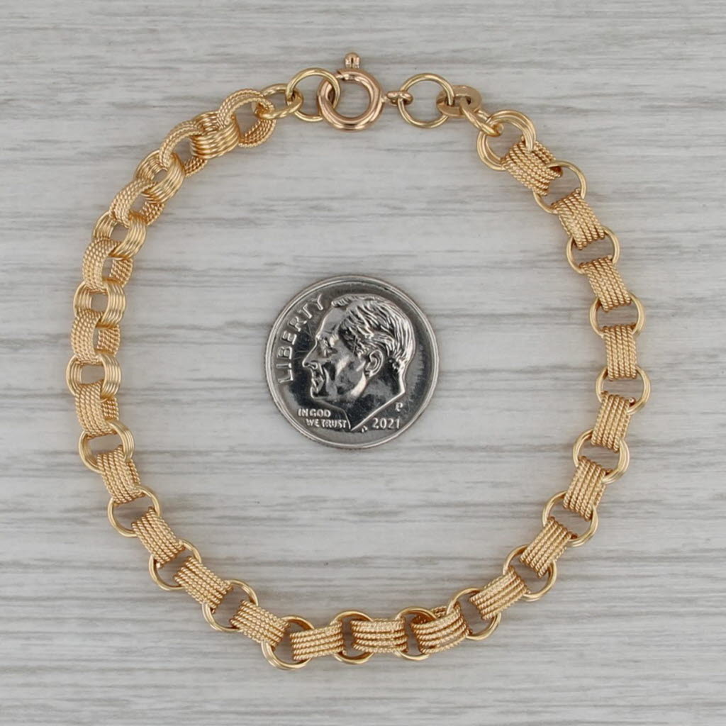 Rolo Cable Chain Bracelet 18k Yellow Gold 6.5" 5.4mm