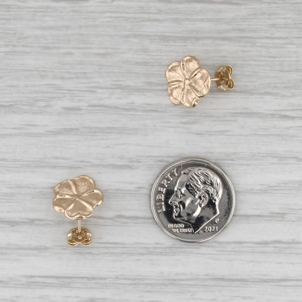 Lightweight Flower Stud Earrings 14k Rose Gold Floral Studs