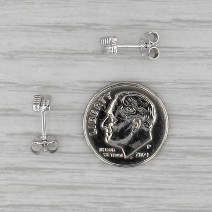 Cubic Zirconias Stud Earrings 18k White Gold Studs