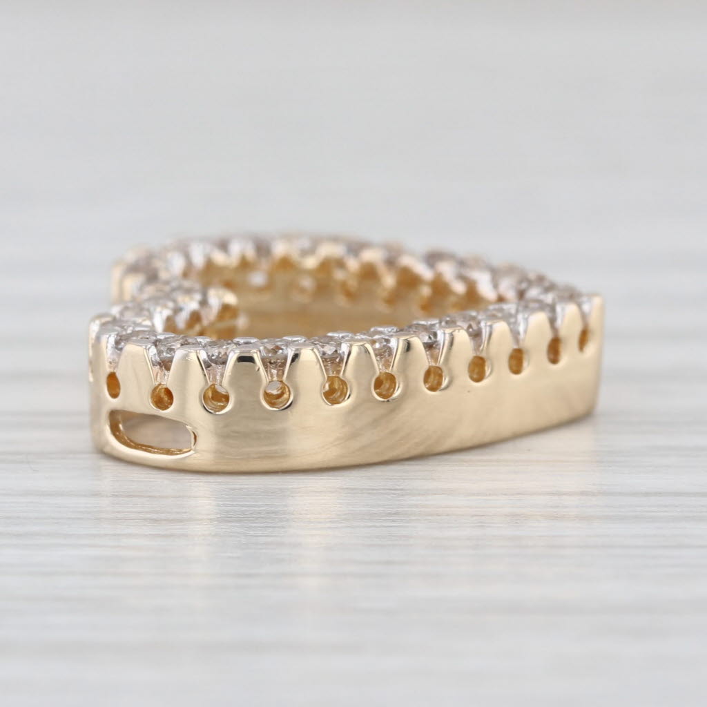 0.40ctw Diamond Open Heart Floating Pendant 14k Yellow Gold