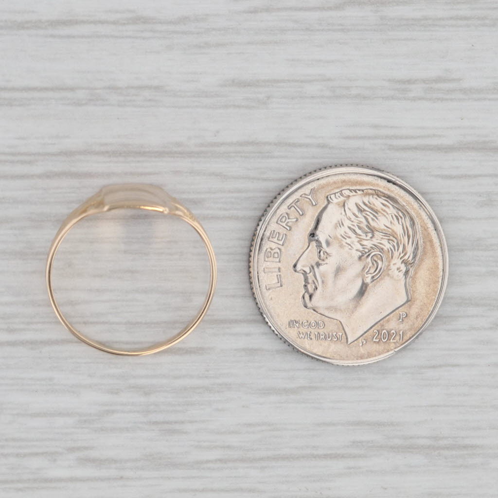 Gray Vintage Engravable Baby Ring 10k Yellow Gold Small Size 2.75 Band