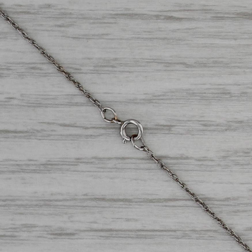 Diamond Openwork Elephant Heart Pendant 14k White Gold 18.25" Rope Chain