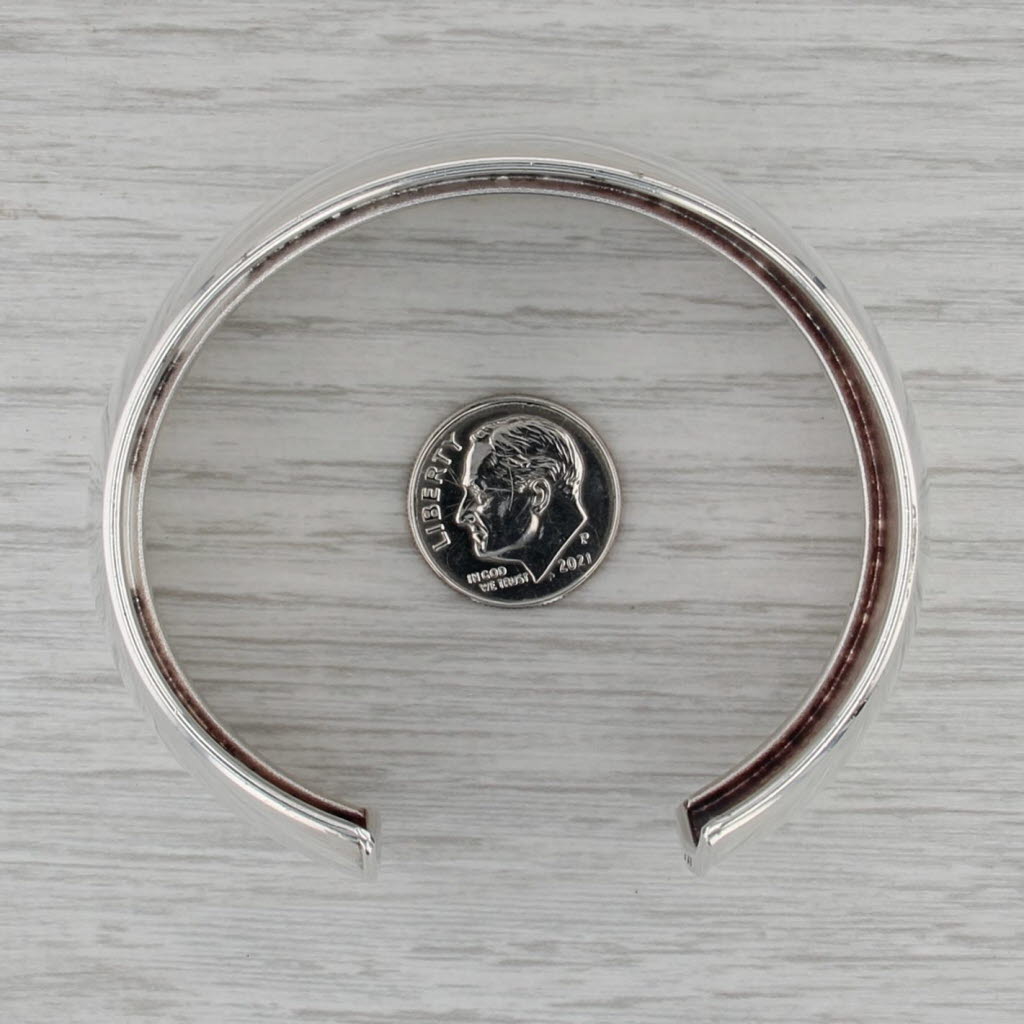 Chunky Cuff Bracelet Sterling Silver Italian 7" 28.5mm Statement