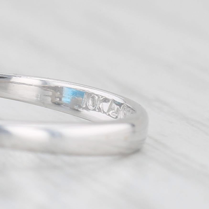 Light Gray 2.08ctw Emerald Cut Blue Topaz Diamond Ring 10k White Gold Size 7