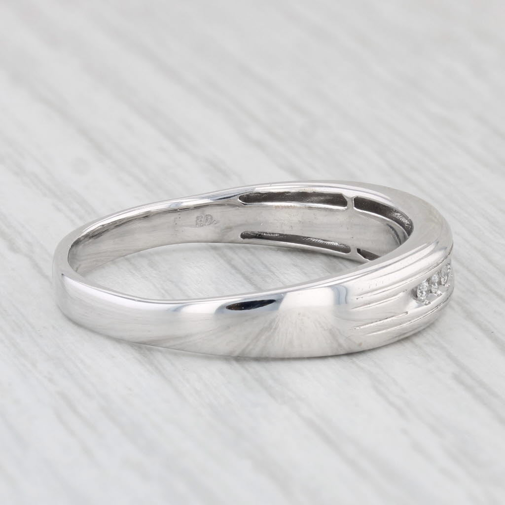 Light Gray Diamond Men's Wedding Band 10k White Gold Size 12.75 Ring