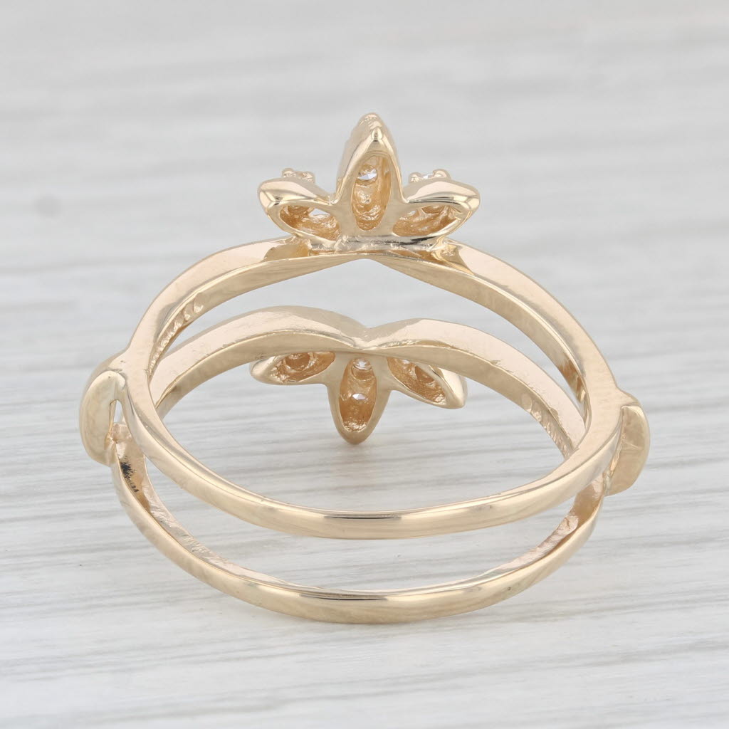 Light Gray 0.12ctw Diamond Ring Jacket Guard 14k Yellow Gold Size 10.75 Bridal