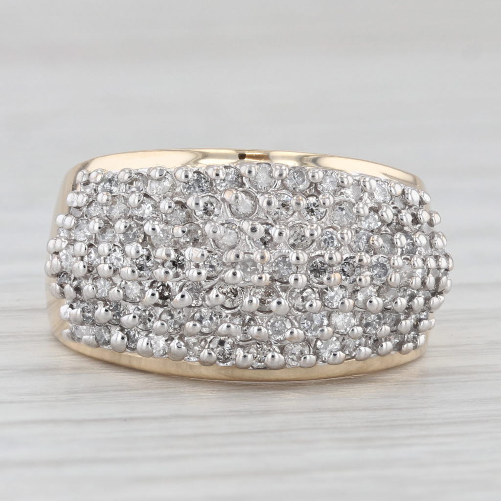 Light Gray 1ctw Diamond Cluster Ring 14k Yellow Gold Size 6.75