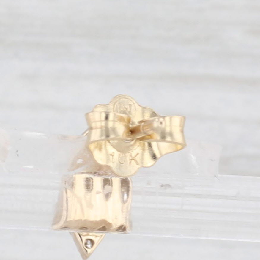 Light Gray New 0.10ctw Pave Diamond Triangle Stud Earrings 10k Yellow Gold