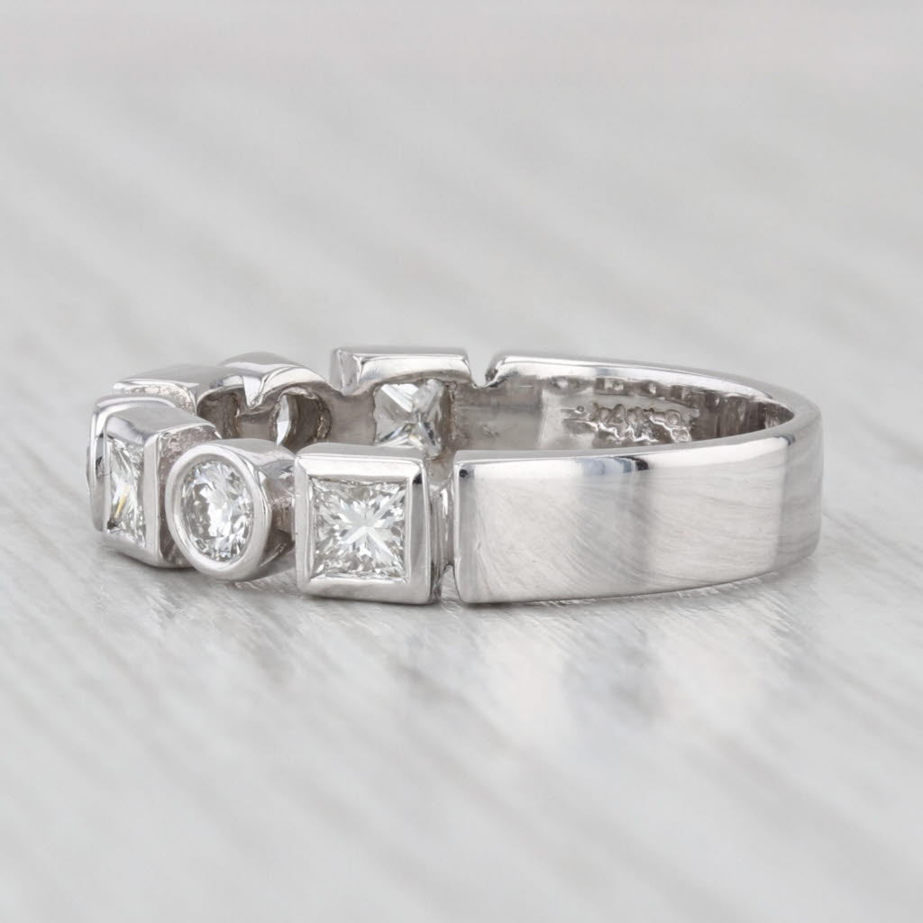 Light Gray 0.77ctw Diamond Stackable Ring 14k White Gold Wedding Anniversary Band Size 6