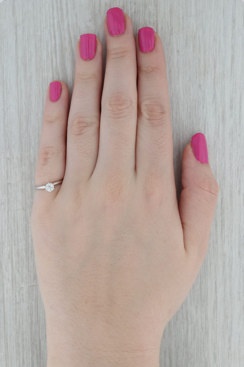 Dark Gray 0.29ct VS2 Round Solitaire Diamond Engagement Ring 14k White Gold Size 6