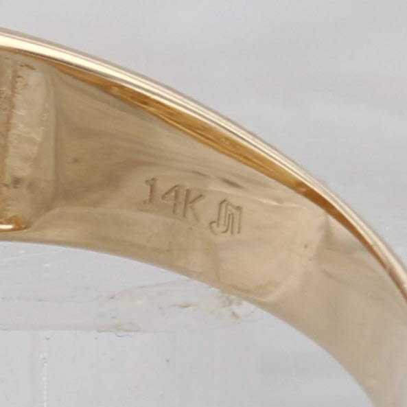 Masonic Ring 14k Yellow Gold Cubic Zirconia Blue Lodge Square Compass Size 11.25