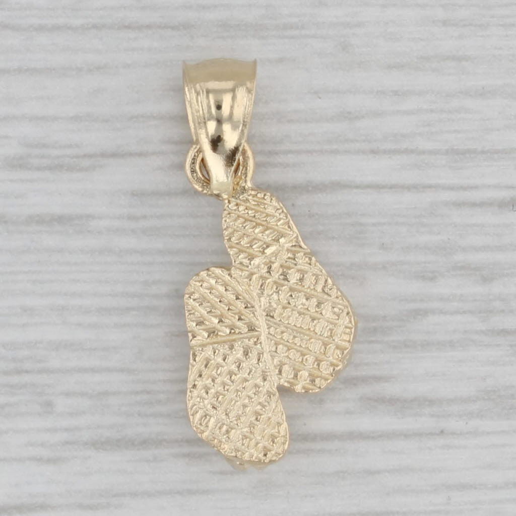 Gray Small Flip Flop Pendant 14k Yellow Gold Shoes