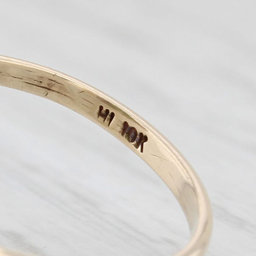 Light Gray Vintage Green Nephrite Jade Diamond Ring 10k Yellow Gold Size 6.25