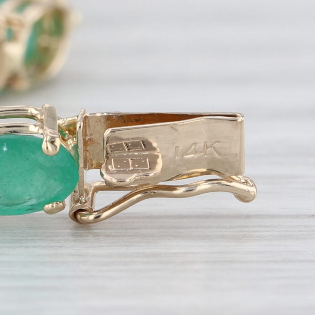 5.65ctw Emerald Tennis Bracelet Inifinity Links 14k Yellow Gold 7.25" 4.9mm