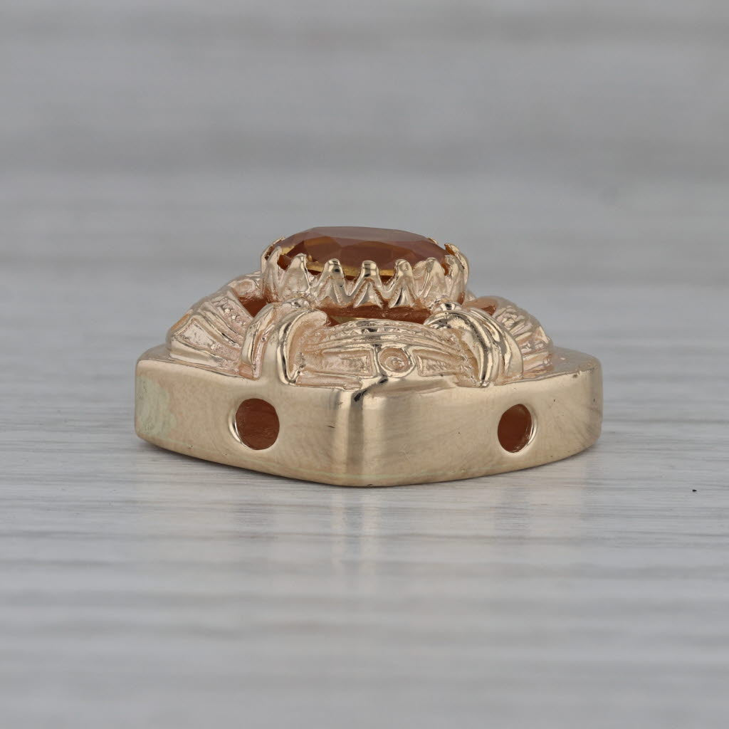 Dark Gray Large Vintage 2.40ct Citrine Slide Bracelet Charm 14k Yellow Gold Richard Klein