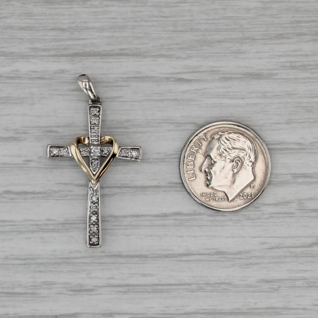 Cubic Zirconia Guardian Angel Pendant 10k Yellow Gold Small Drop