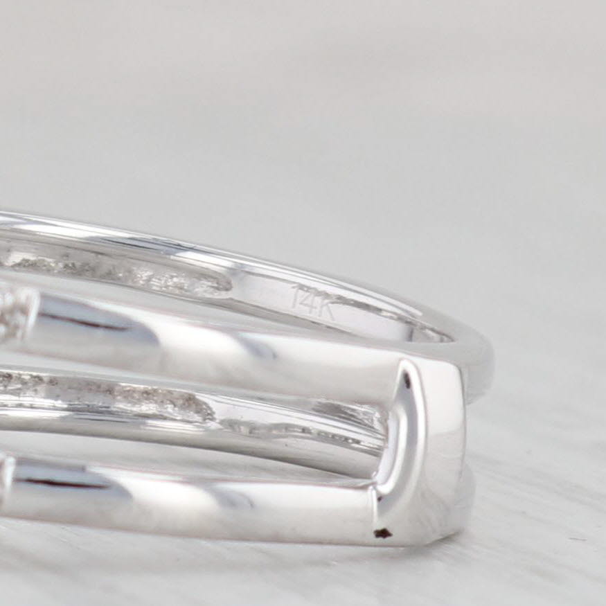 Light Gray 0.48ctw Diamond Ring Jacket Guard 14k White Gold Size 7 Wedding Band