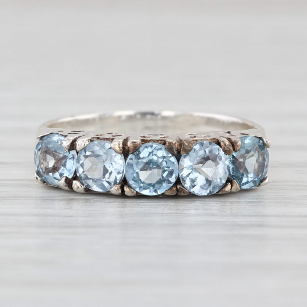 1.40ctw Lab Created Spinel Ring Sterling Silver Size 4.25 Stackable