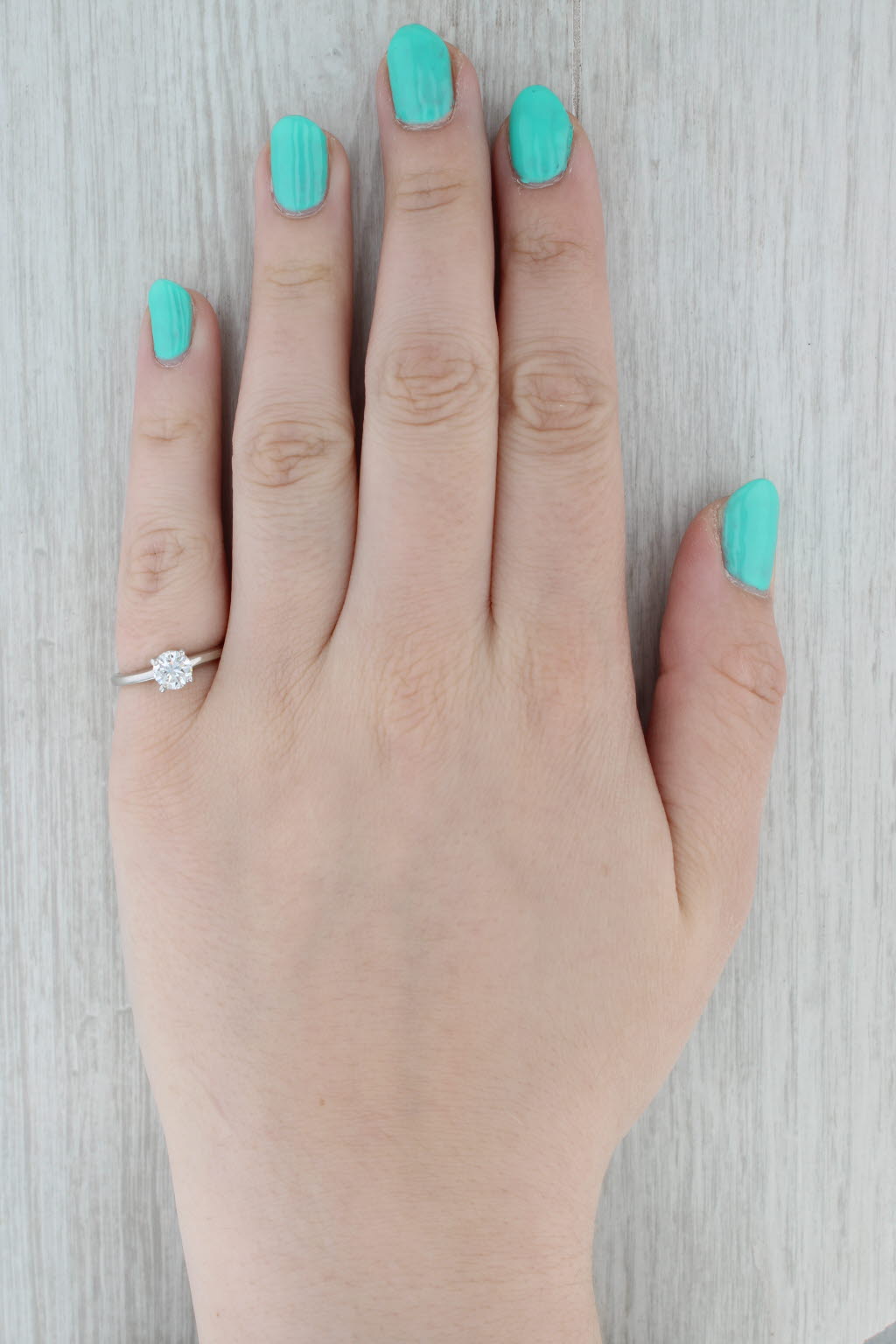 Gray 0.70ct Diamond Ring Platinum Round Solitaire Engagement Size 6