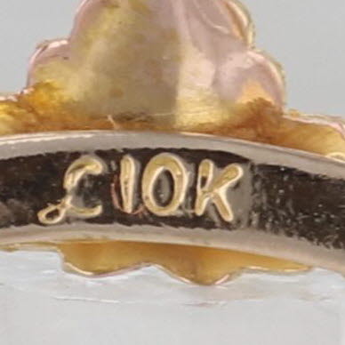 Landstroms Black Hills Gold Leaf Necklace 10k Yellow Rose Green Gold 15.75"