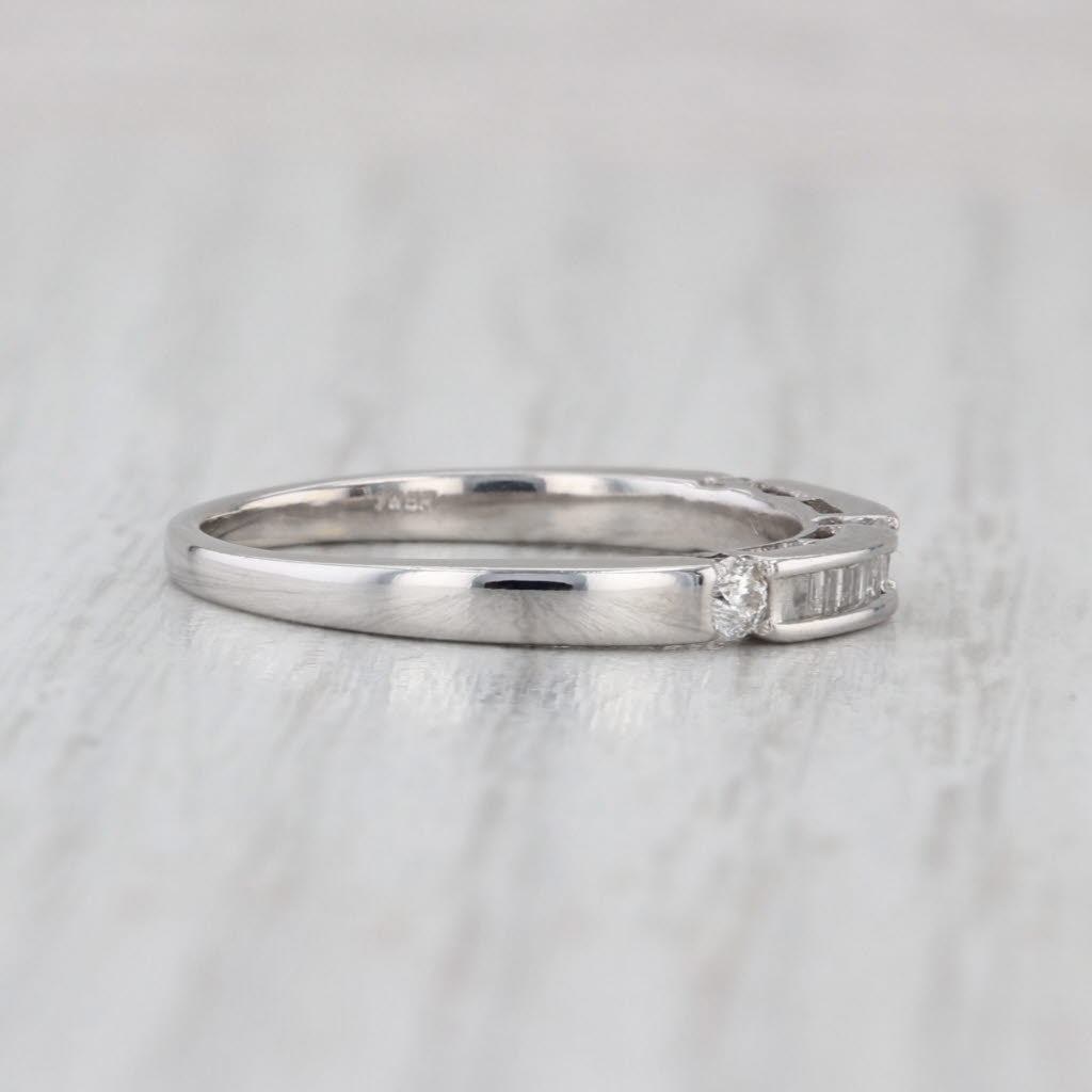 0.29ctw Diamond Wedding Band 14k White Gold Stackable Anniversary Ring Size 7