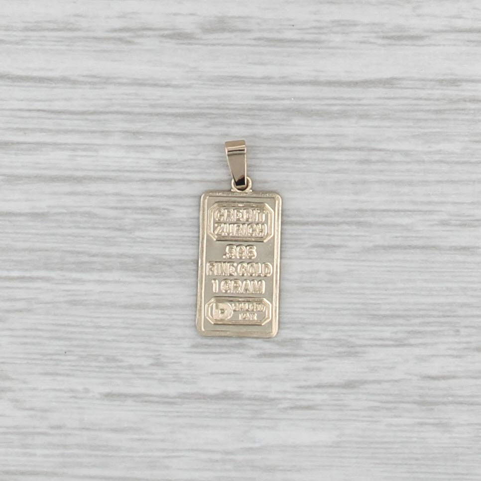 Credit Zurich Dalow 1 Gram Fine Gold Bar Pendant 14k Yellow Gold Small Charm