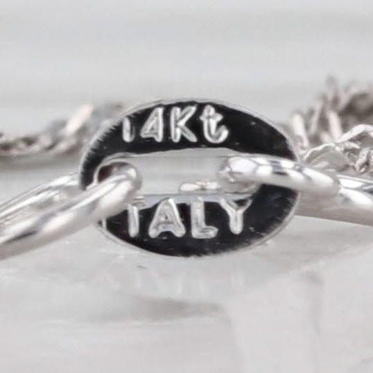 20" 1.2mm Singapore Chain Necklace 14k White Gold Italian