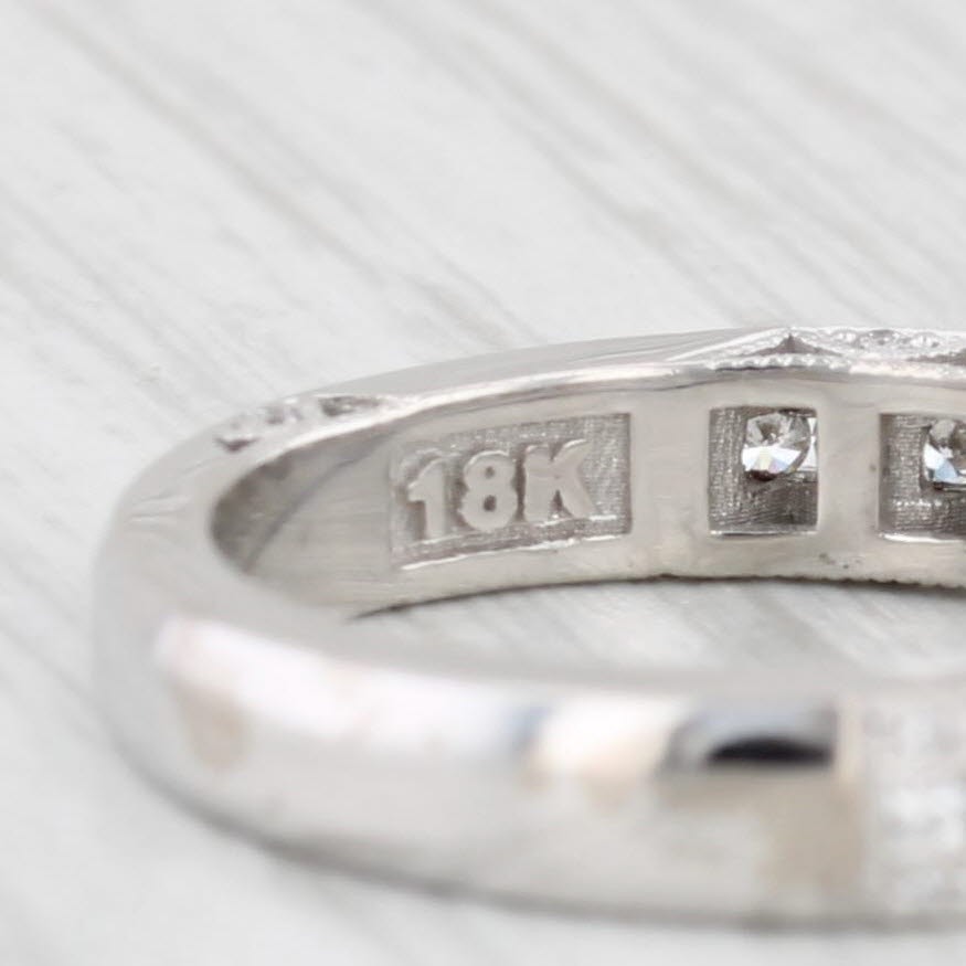 Light Gray New Tacori 0.53ctw Diamond Wedding Band 18k White Gold Size 6.5 Anniversary Ring