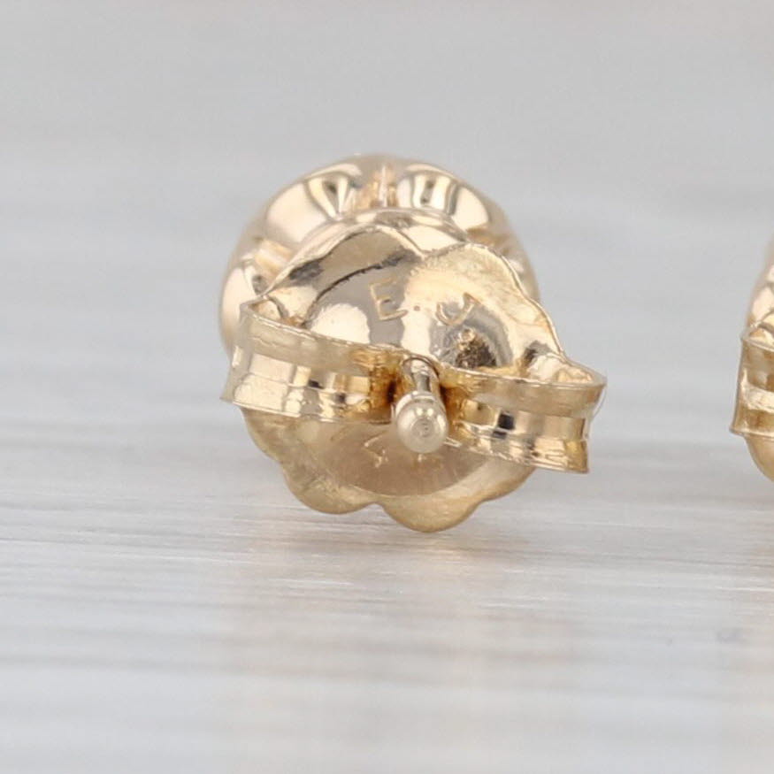 Gray 0.58ctw Diamond Round Solitaire Stud Earrings 14k Yellow Gold