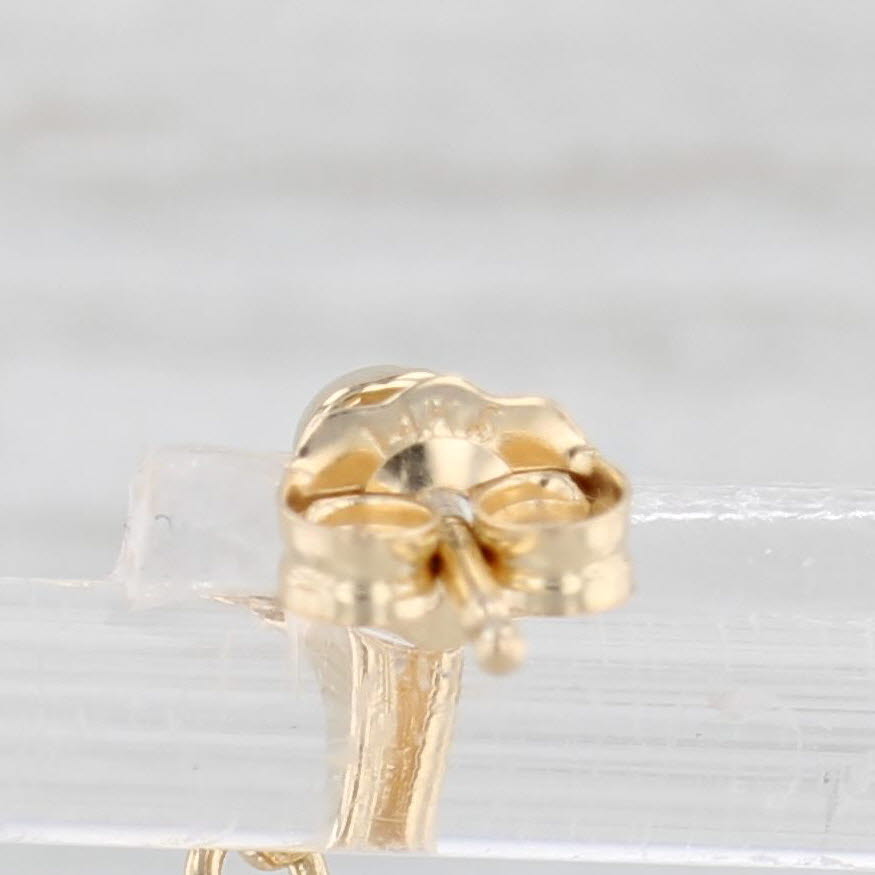 Light Gray Cubic Zirconia Drop Earrings 14k Yellow Gold Round Solitaire Dangles