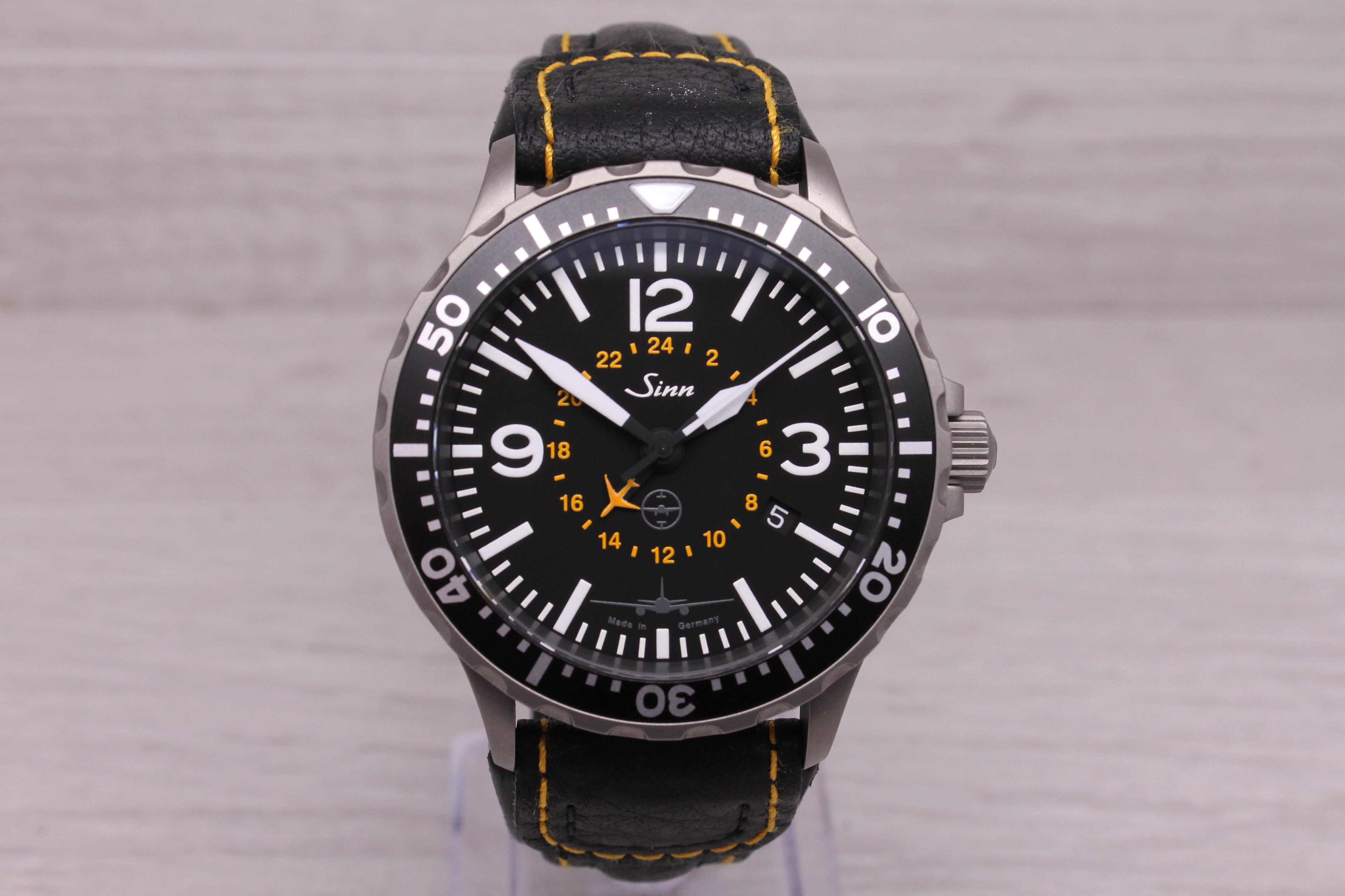 Dark Gray Sinn 857 UTC TESTAF Mens 43mm Steel Automatic Watch 857.6696 w Strap & Box