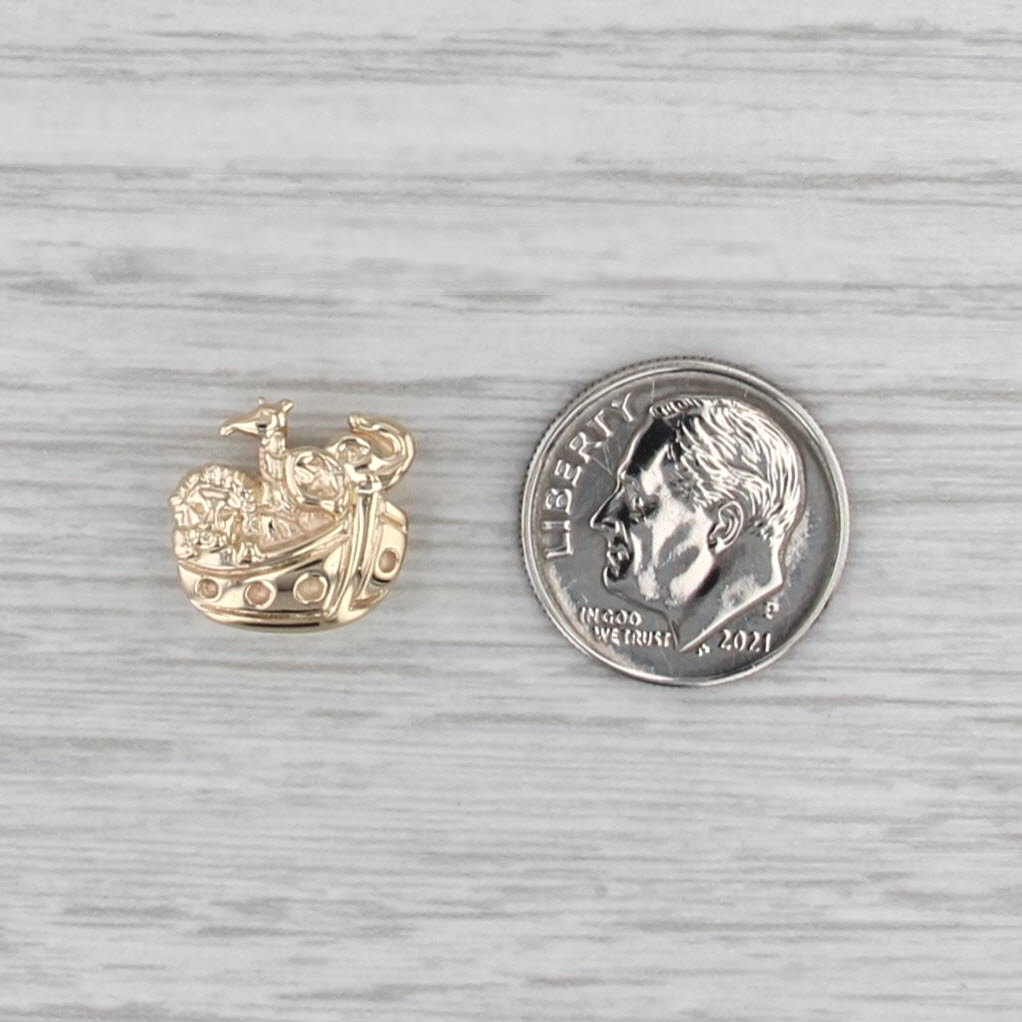 Vintage Richard Klein Noah's Ark Slide Bracelet Charm 10k Yellow Gold