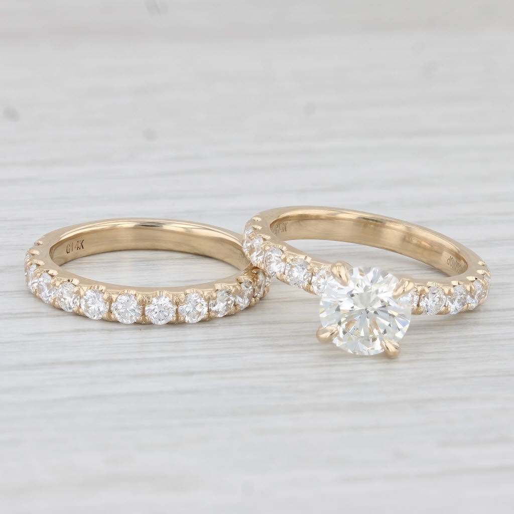 Light Gray New 3.12ctw Diamond Engagement Ring Wedding Band Bridal Set 14k Gold GIA