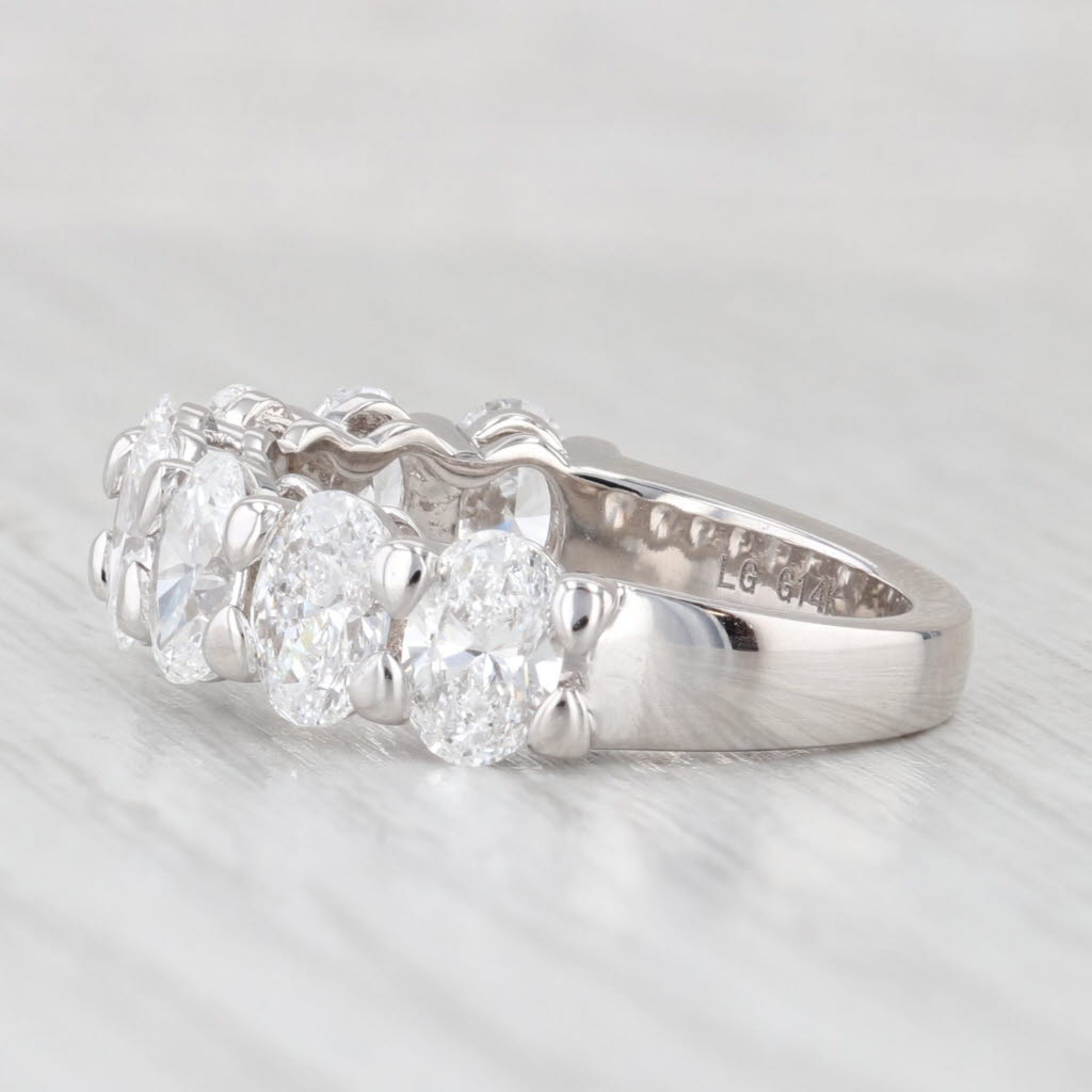Light Gray New 3.08ctw Lab Grown Diamond Ring Wedding Anniversary Band 14k White Gold S 6.5