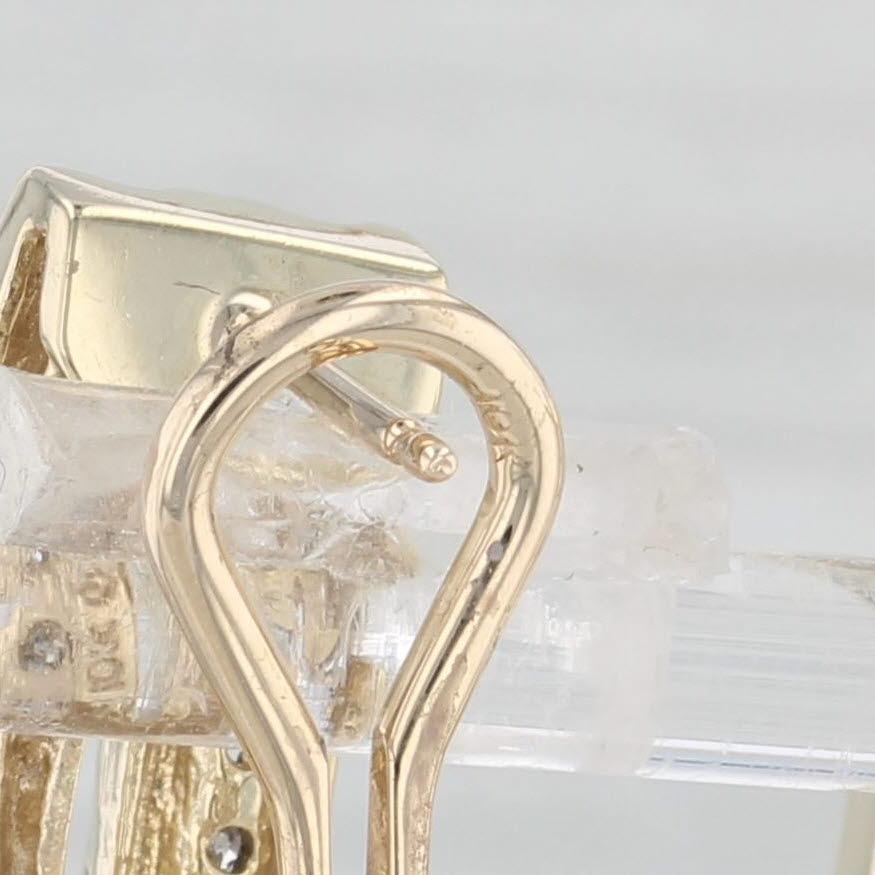 Light Gray 0.16ctw Diamond J-Hook Earrings 10k Yellow Gold Omega Backs